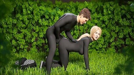 University Of Problems 197 - Hot Fuck Hidden In The Bushes By Redlady2k - Car Toon