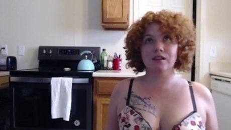 Glazed - Natural redhead JOI with Cum shot all over face and tits