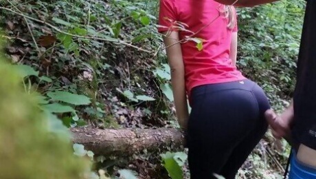 She begged me to cum onin yoga pants while hiking, almost got caught