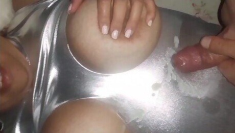 Cumshot Compilation on my wife big tits in latex