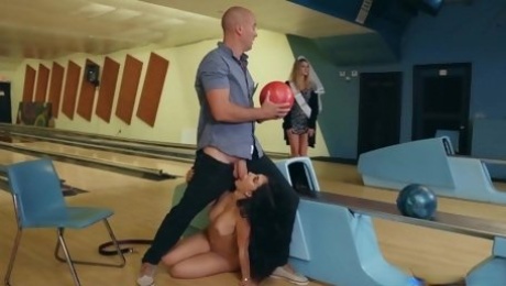 Sean Lawless fucked busty graduate Valerie Kay in the bowling