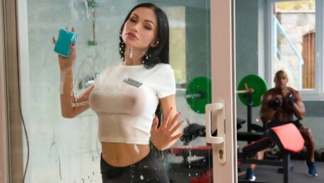 Russian maid Sasha Rose takes a BBC in her tight ass